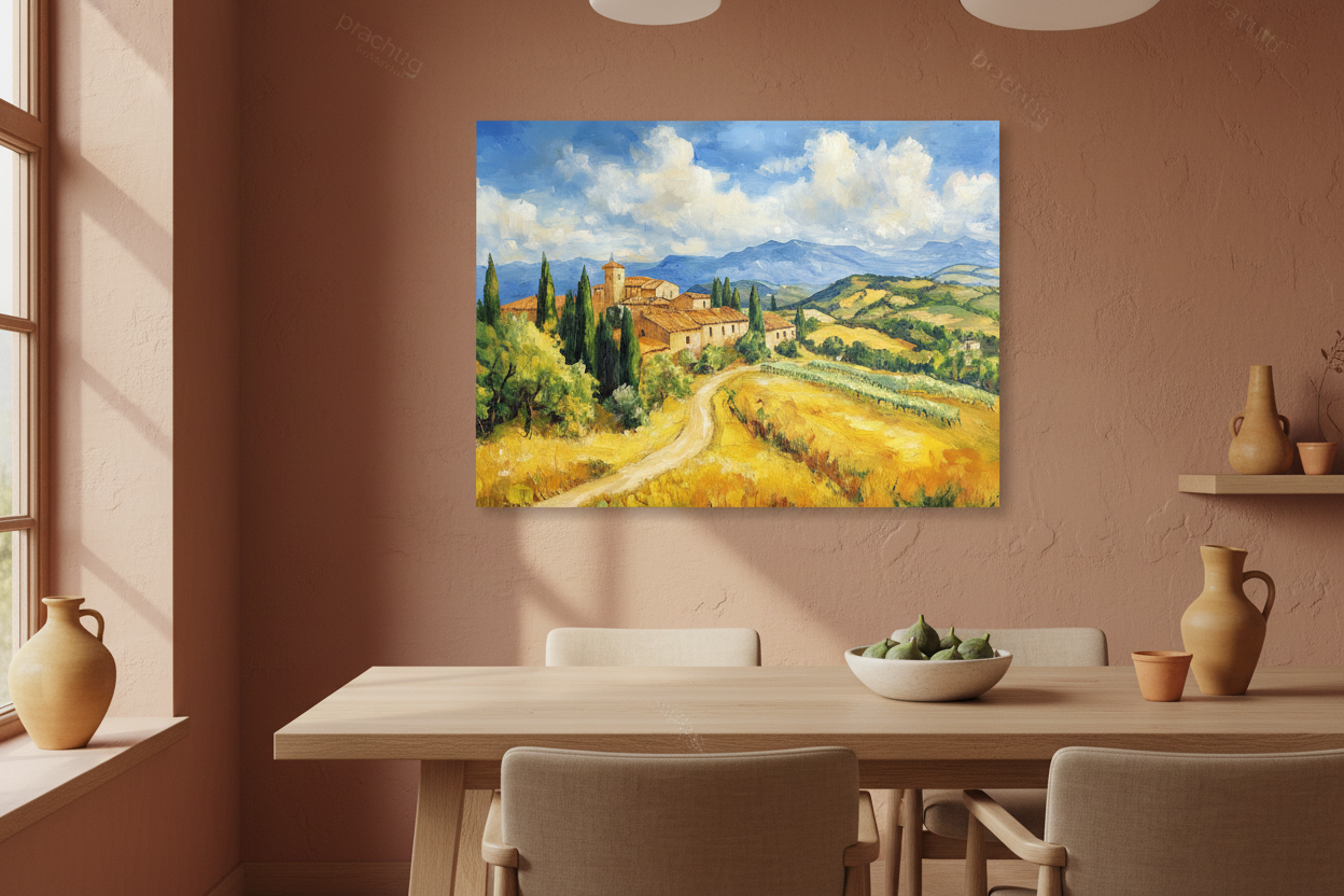 Italiaans landschap met cypressen