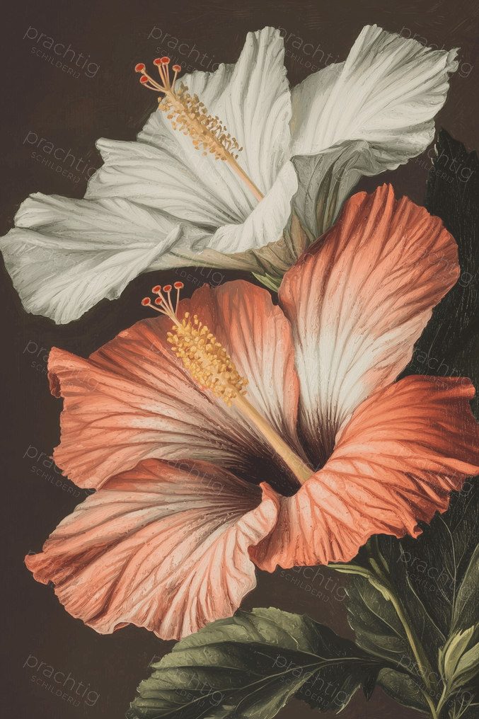 Hibiscusbloemen in Volle Bloei