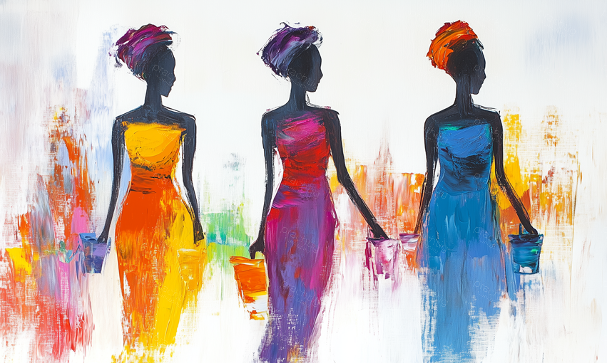 Vrouwen in levendige kleuren