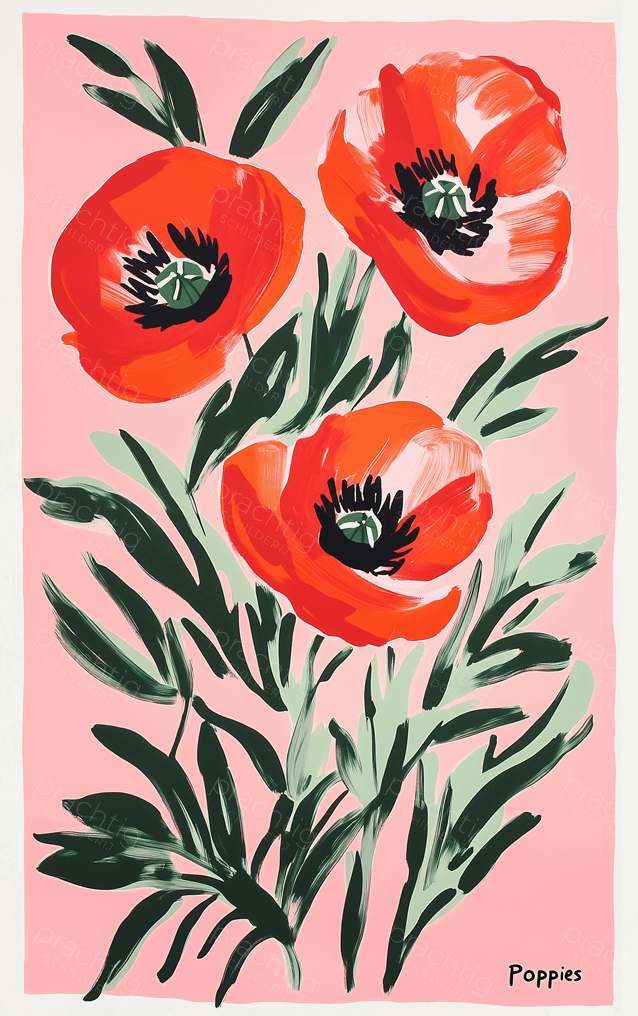 Stralende Klaprozen op Roze