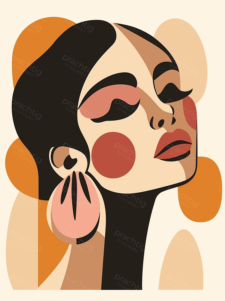 Retro vrouw in warme tinten