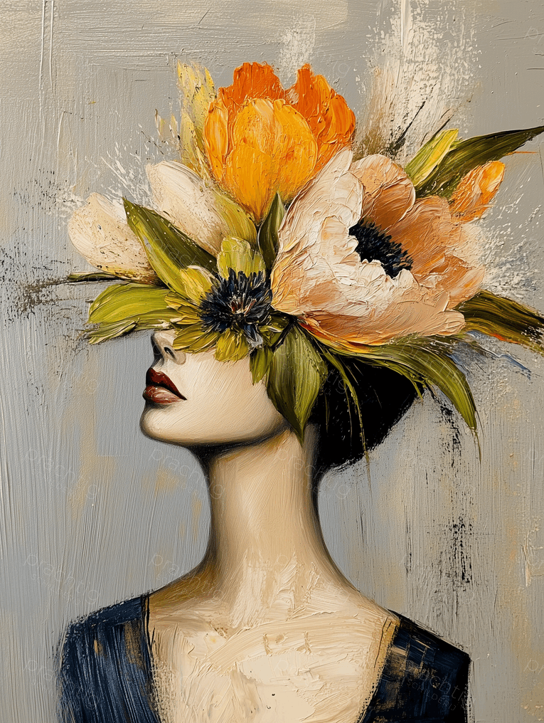 Bloemenpracht op een gezicht