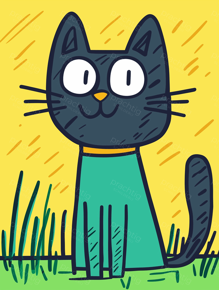 Vrolijke Kat in Vrolijke Kleuren