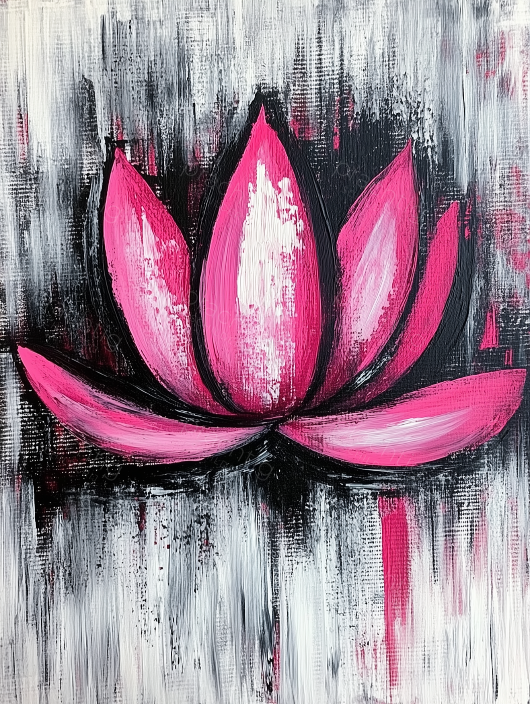 Lotusbloem in Roze Contrast