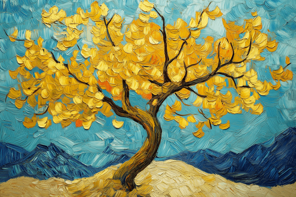 Gouden Boom in Blauwe Lucht