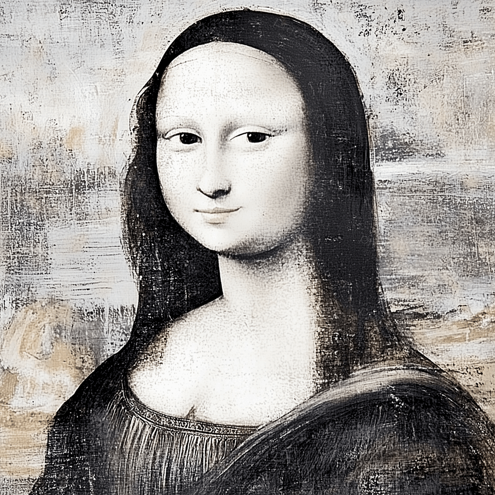 Mona Lisa in zwart-wit