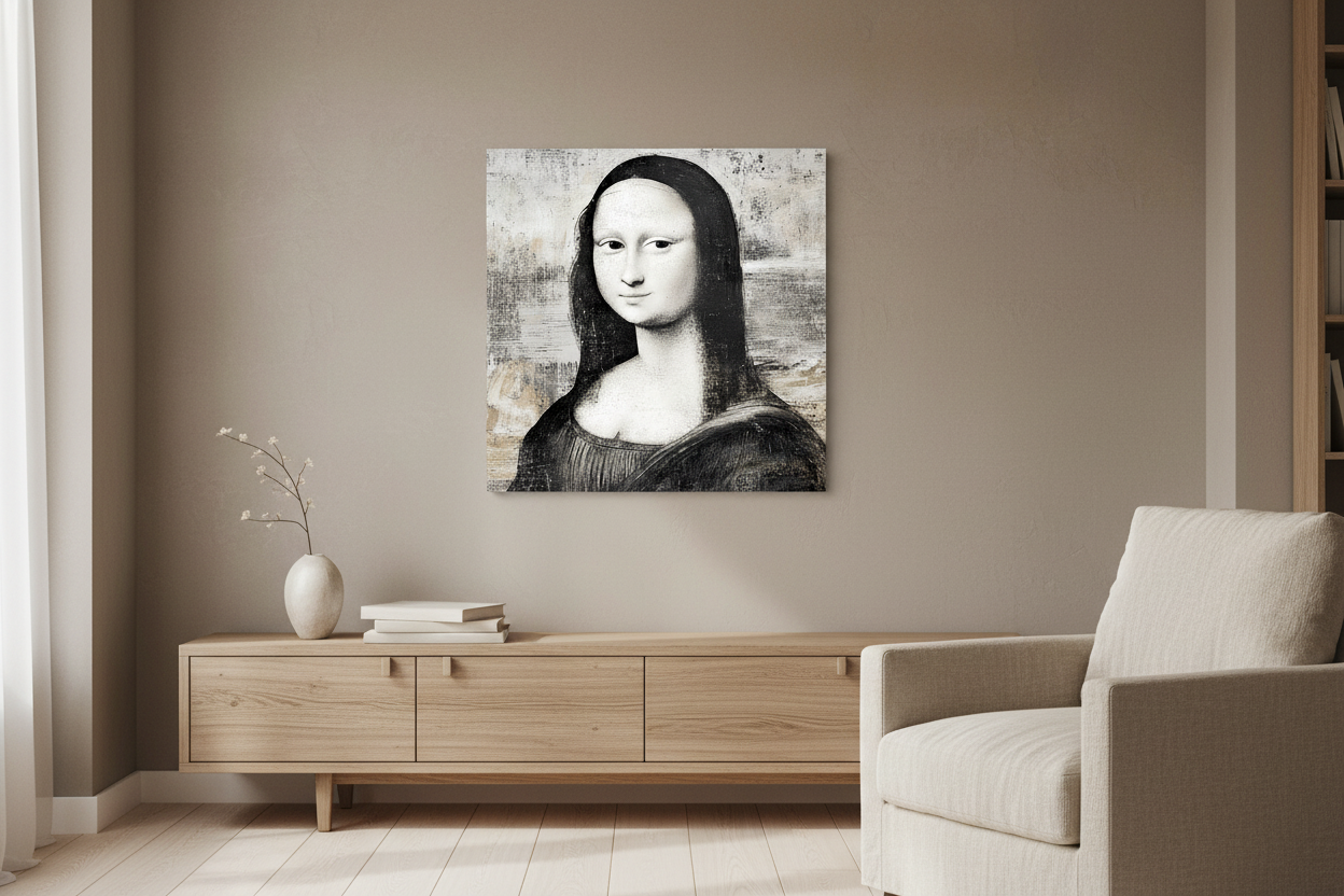 Mona Lisa in zwart-wit