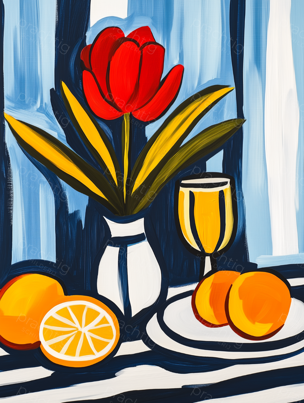 Bloemen en Fruit in Vrolijke Tinten