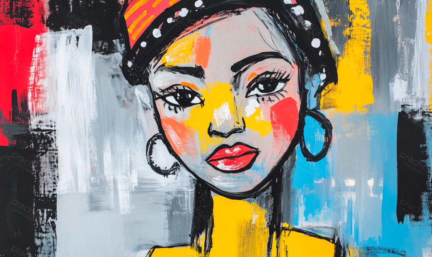 Expressieve Portretkunst met Levendige Kleuren