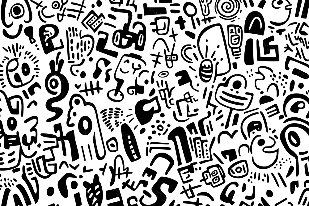 Speelse Zwart-Witte Vormen