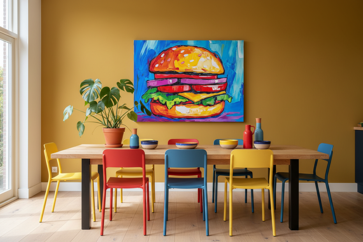 Speelse Burger in Felle Kleuren
