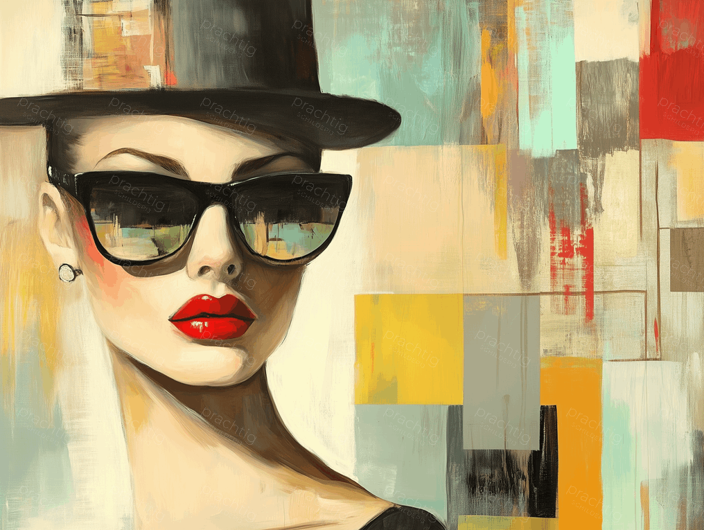 Vrouw Met Hoed En Zonnebril