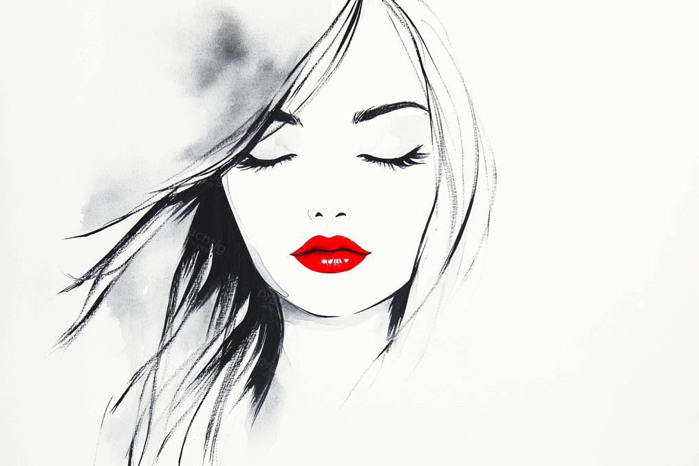 Rode Lippen en Dromerige Blik