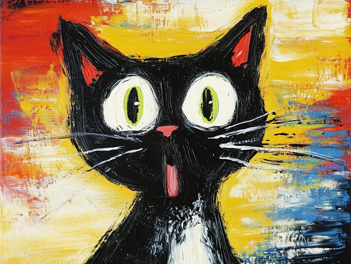 Verraste Kat met Grote Ogen