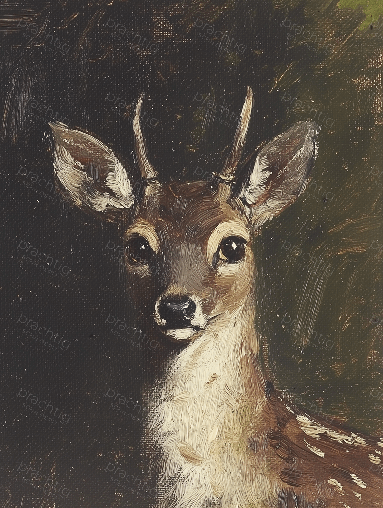 Jonge hert op donkere achtergrond