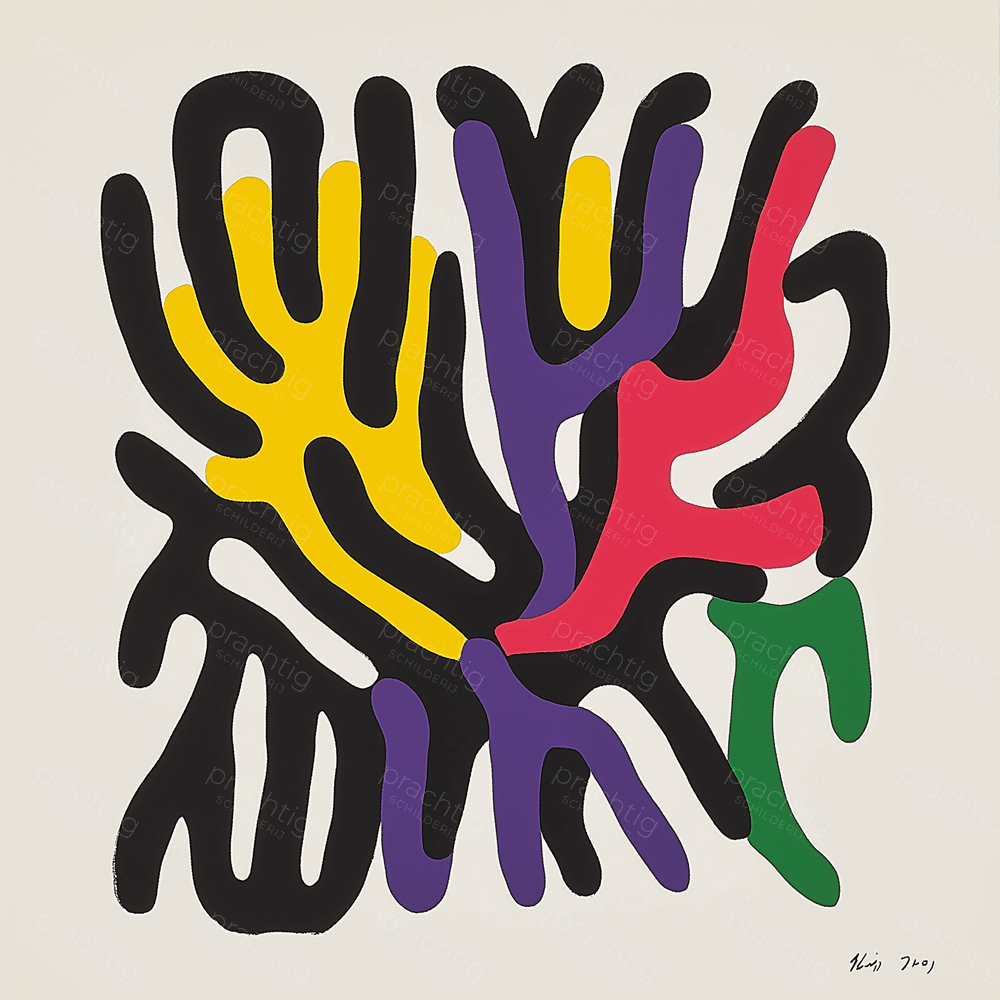 Organische vormen in levendige kleuren