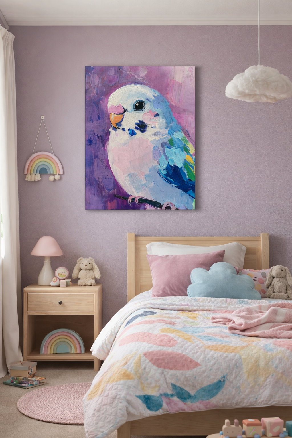 Vrolijke Vogel in Pasteltinten