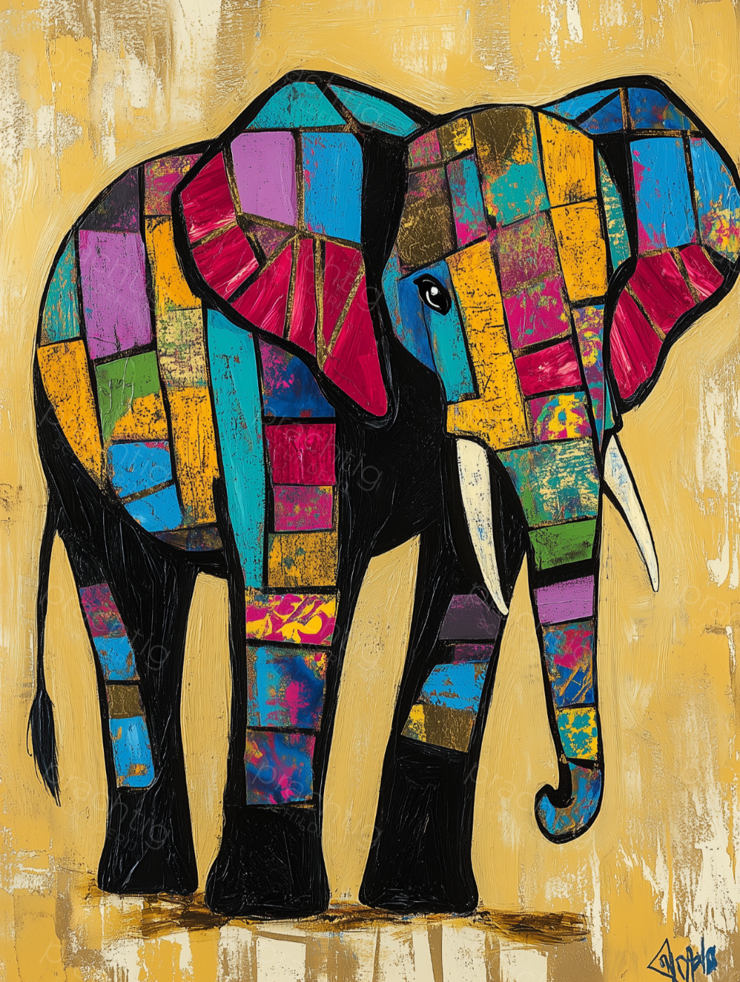 Olifant in Patchwork