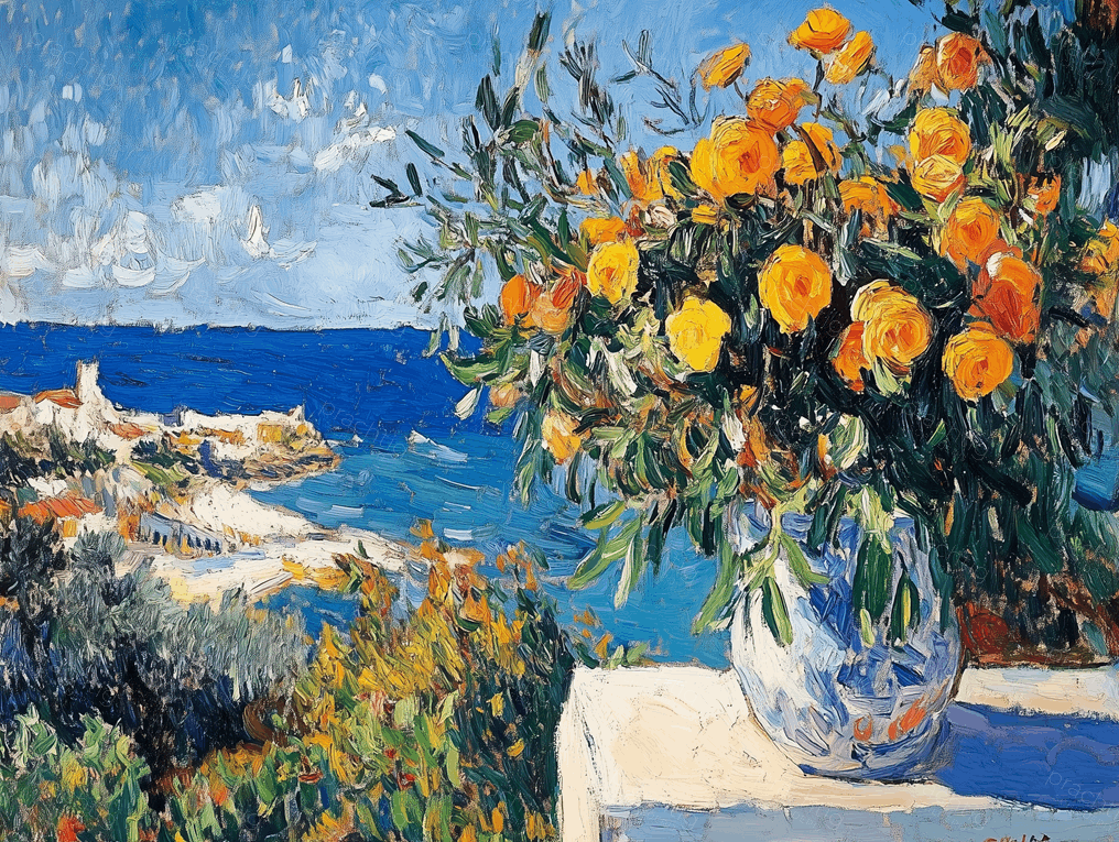 Zonnige Bloemen aan Zee