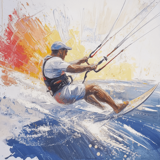 Avontuurlijke Kitesurfer in Actie