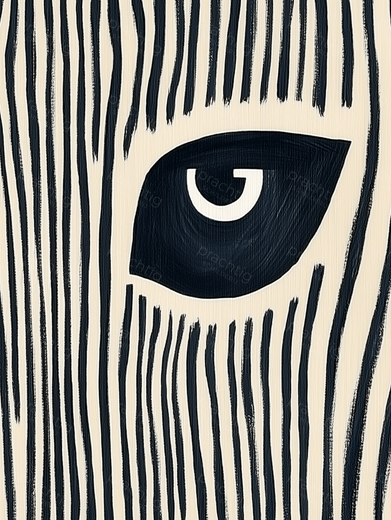 Zebra-oog tussen strepen