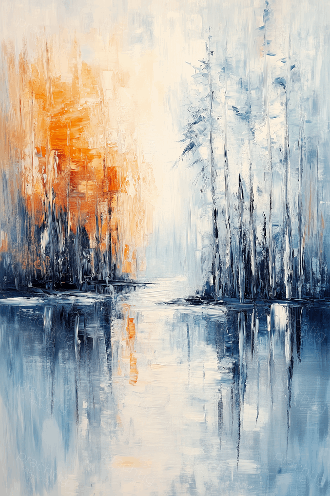 Herfstbos bij Mistige Rivier