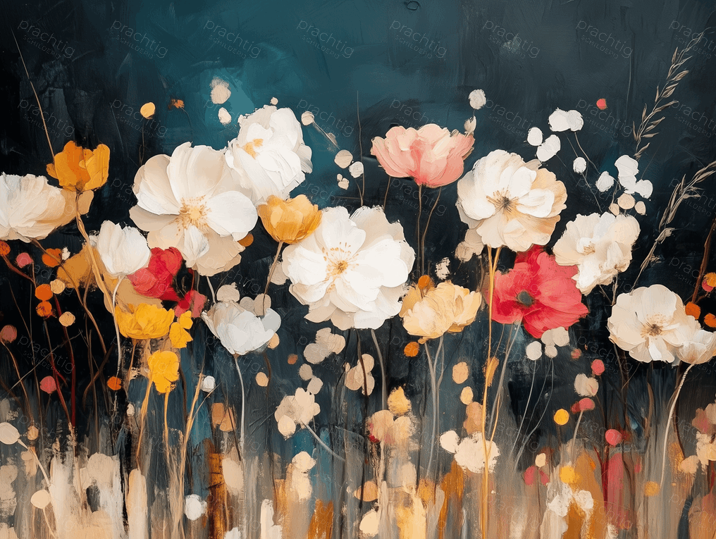 Bloemenpracht op Donkere Achtergrond