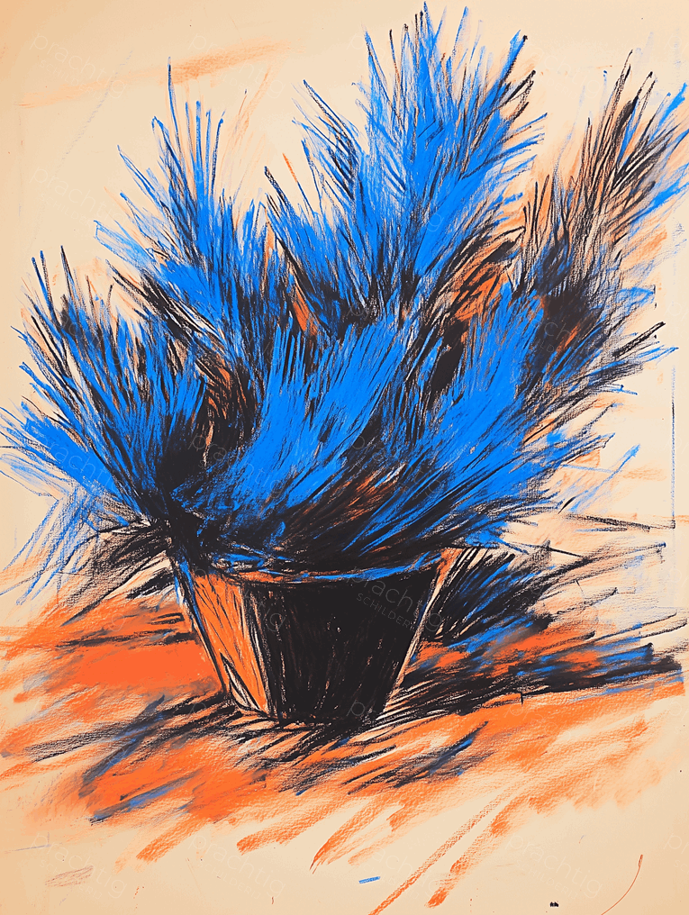 Vurige Blauwe Borstelstreken