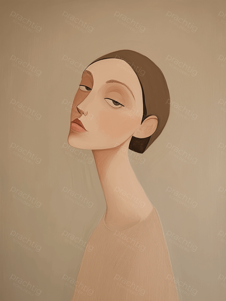 Dromerige blik op neutrale achtergrond