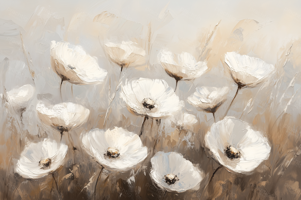 Witte bloemen in zachte bruintinten