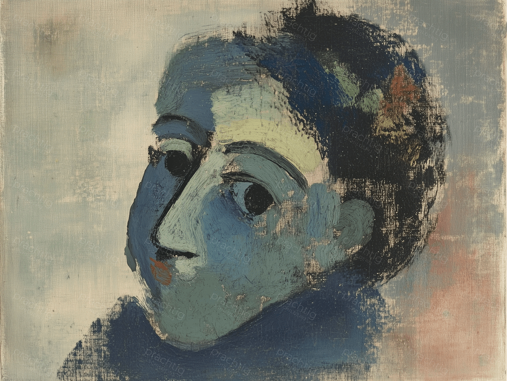 Blauw gezicht in dromerige tinten
