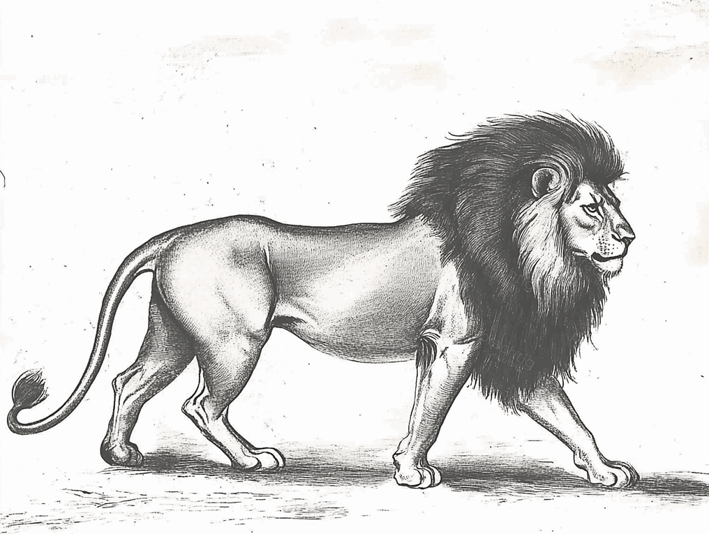 Krachtige Leeuw in Zwart-Wit