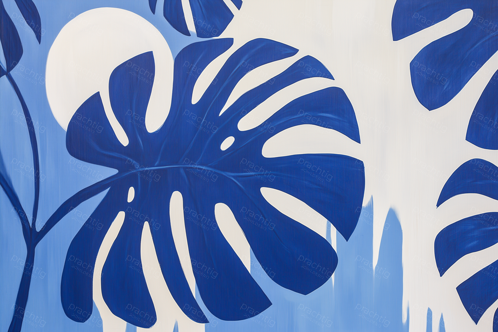 Blauwe bladeren in maanlicht