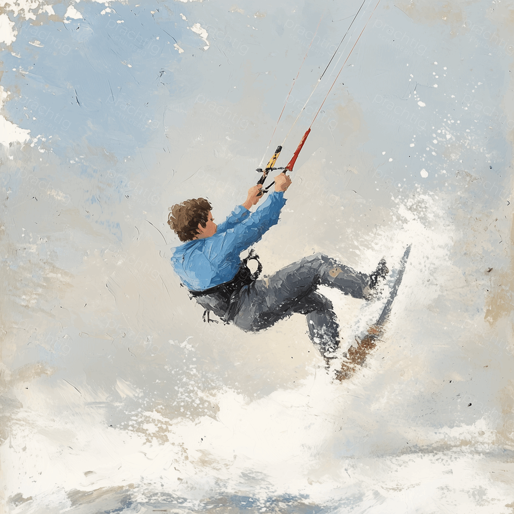Kitesurfer in Actie op Zee