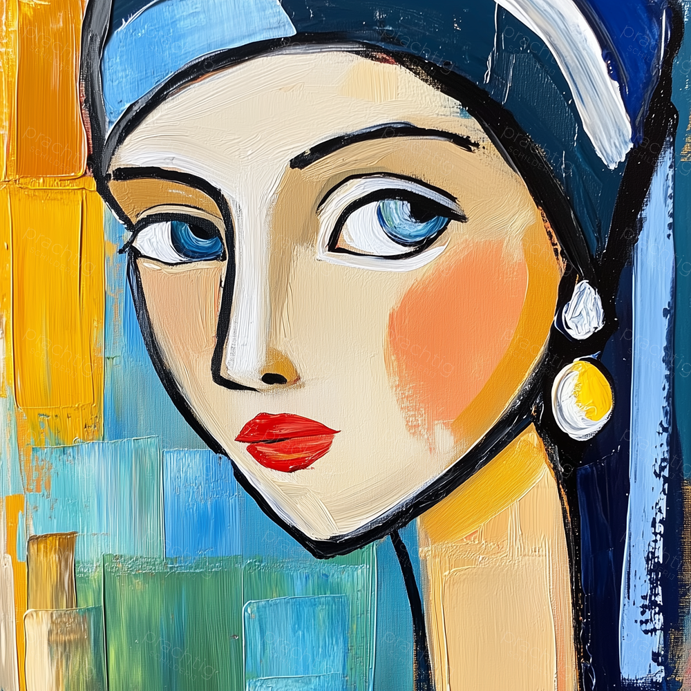 Vrouw met Parel in Kleur