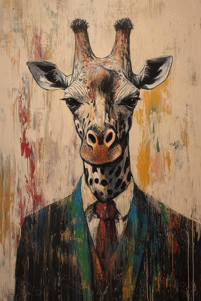 Giraffe in Stijlvol Pak