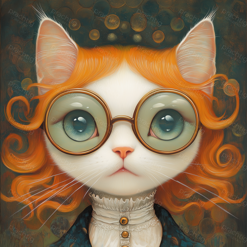 Kattenportret met Grote Bril