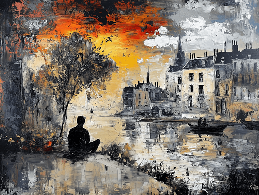 Avondschemering aan de Rivier