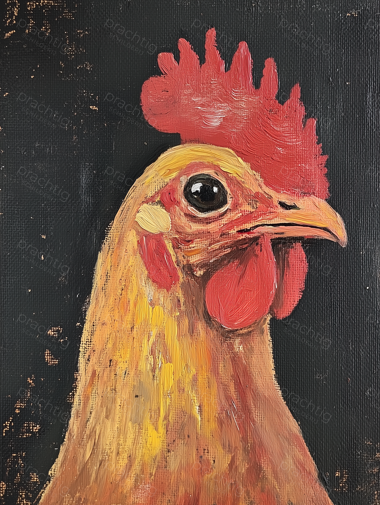 Krachtige Blik van een Haan