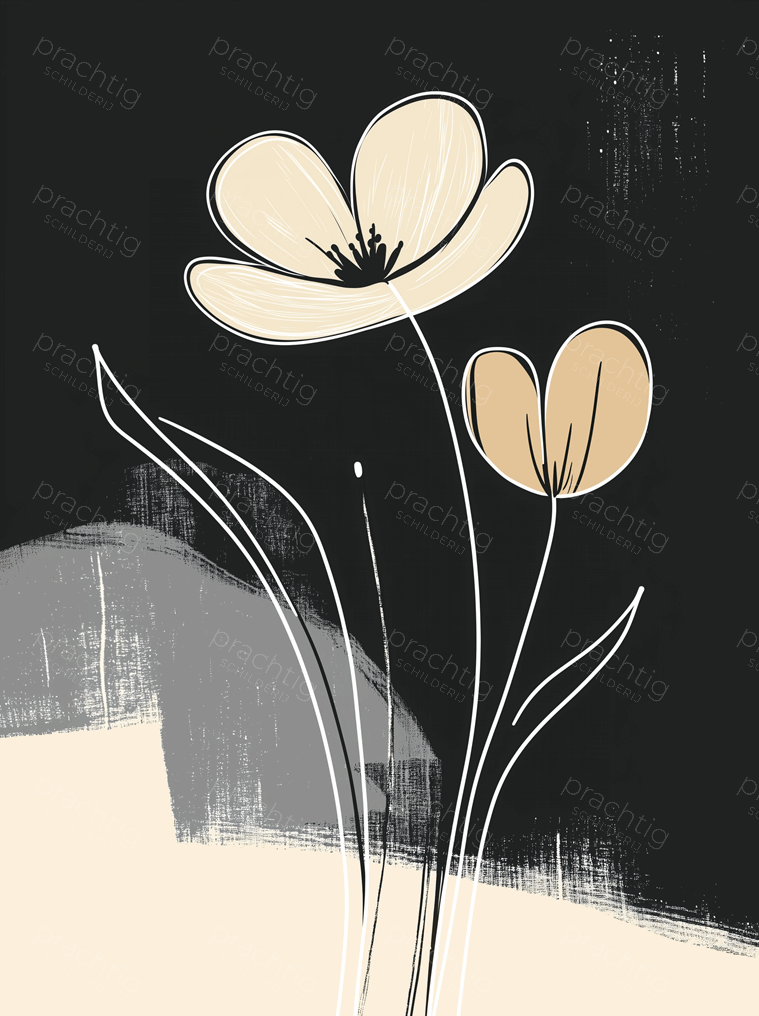 Stille bloemen op donkere achtergrond
