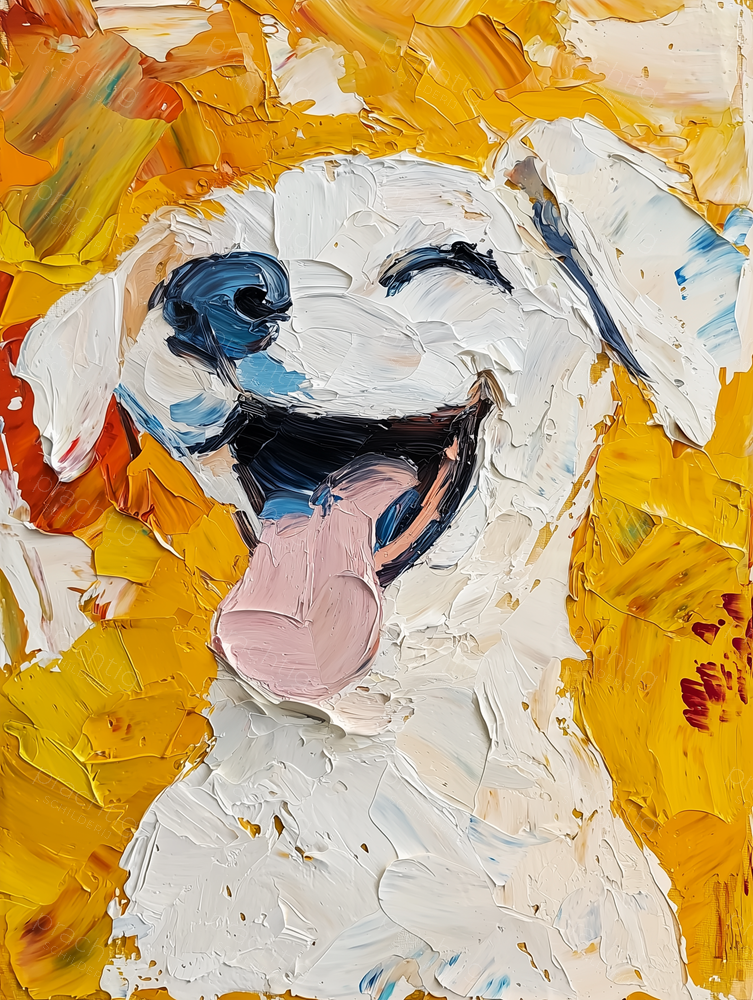 Blije Hond in Dikke Verf