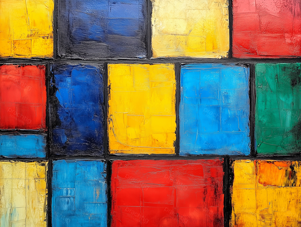 Vrolijke Kleuren in Abstracte Blokken