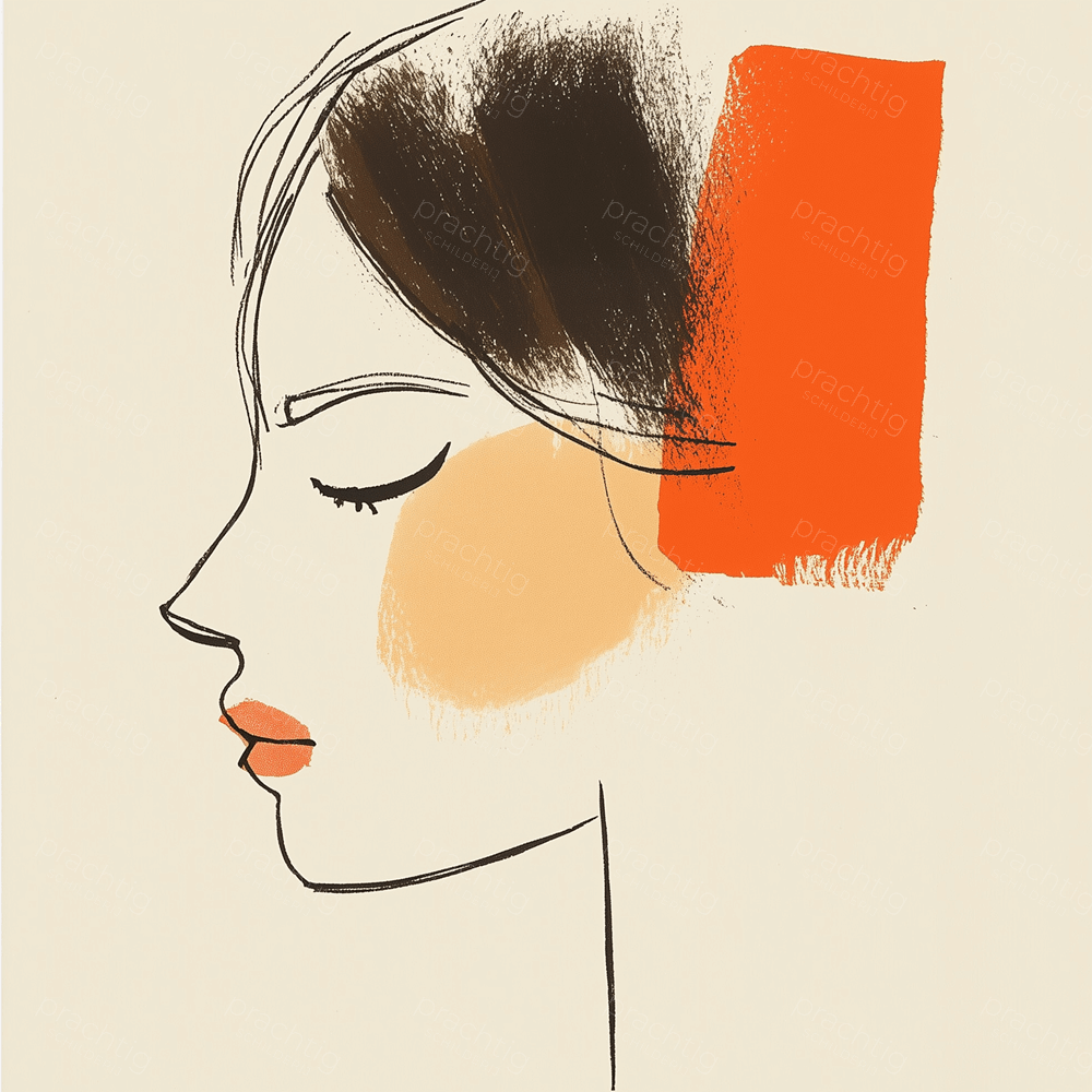 Dromerig zijprofiel met oranje accent