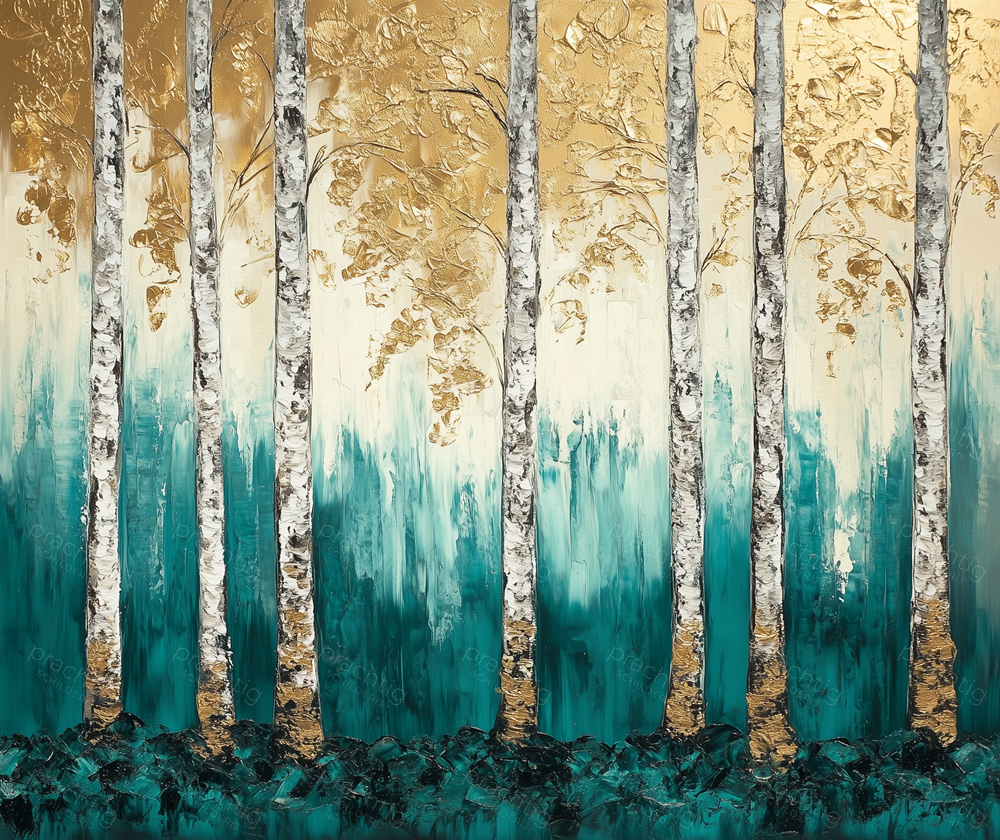 Bomen in Turquoise en Goud