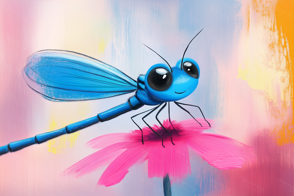 Blauwe Libel op Bloem