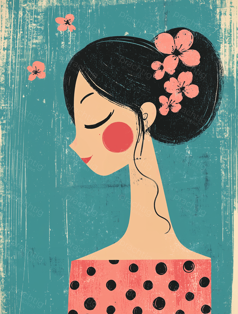 Vrolijke vrouw met bloemen