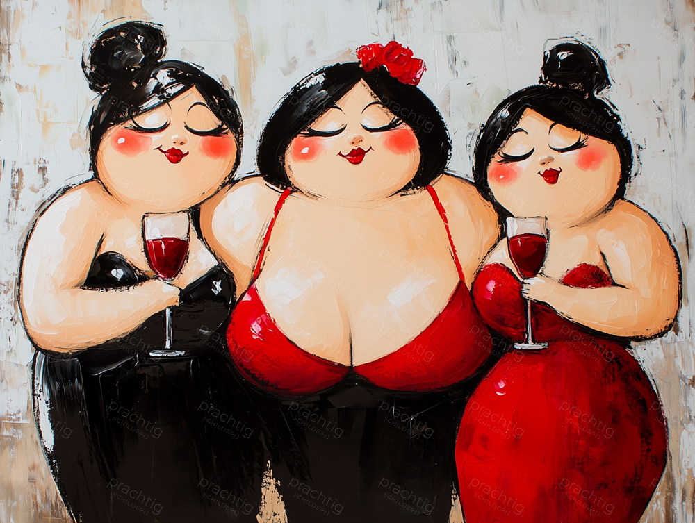 Vrolijke Vrouwen met Wijn