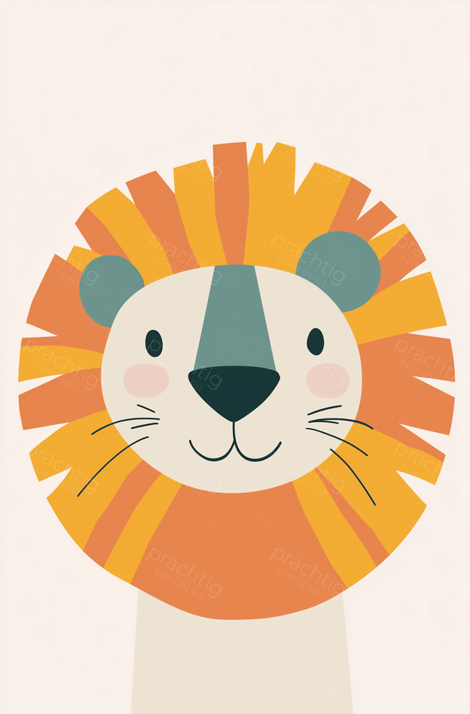 Vrolijke Leeuwenkop in Zachte Kleuren