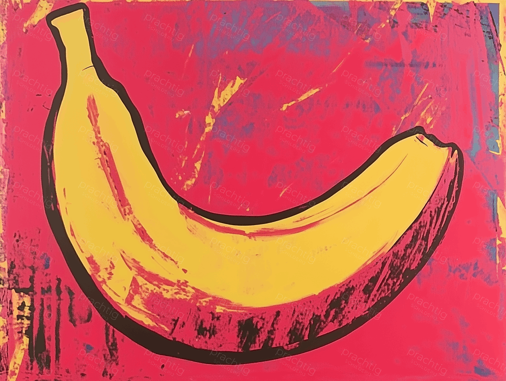 Pop Art Banaan op Fel Roze