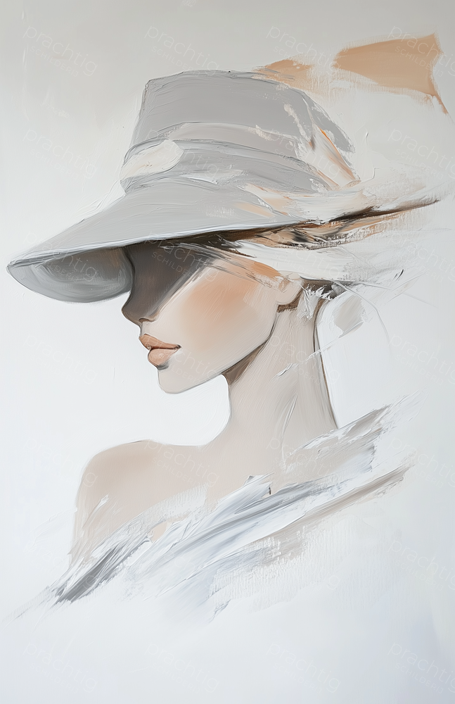 Dame met Hoed in Zachte Tinten